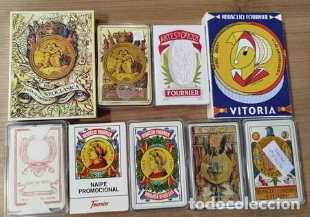 Barajas de cartas: FOURNIER. Lote de nueve Barajas especiales, alguna en estuche.