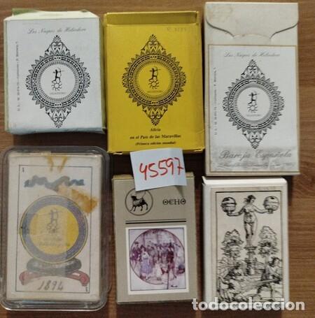 Barajas de cartas: HELIODORO. Lote de seis barajas diferentes, incluyendo 'Alicia'. Muy escasas.
