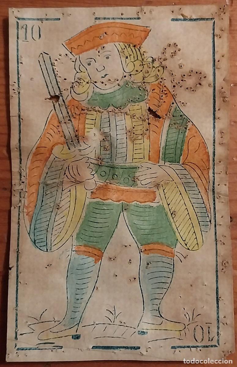 Mazzi di carte: Antiguo naipe del s. XVI-XVII. Rar&iacute;simo.