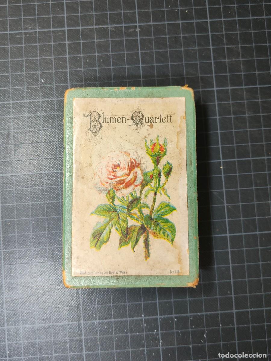 Barajas de cartas: Blumen-Quartett Nr. 428 - Gustav Weise Verlag, Stuttgart - juego de cartas ca. 1900-1910
