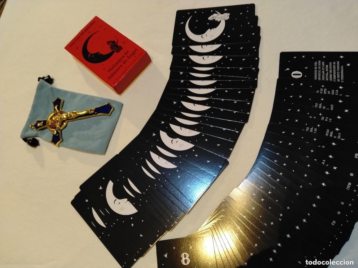 Mazzi di carte: LOTE DE 2 UND- CARTAS TAROT (MENSAJES DE N&Uacute;MERO DE ANGEL) + CRUS DE SAN BENITO + BOLSITA TERCIOPELO