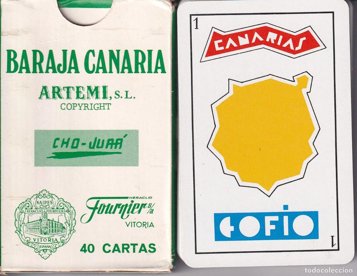 Barajas de cartas: 474C - BARAJA CANARIA COMPLETA DE FOURNIER DEL A&Ntilde;O 1985 CON 40 NAIPES PUBLICIDAD RON ARTEMI -NUEVA