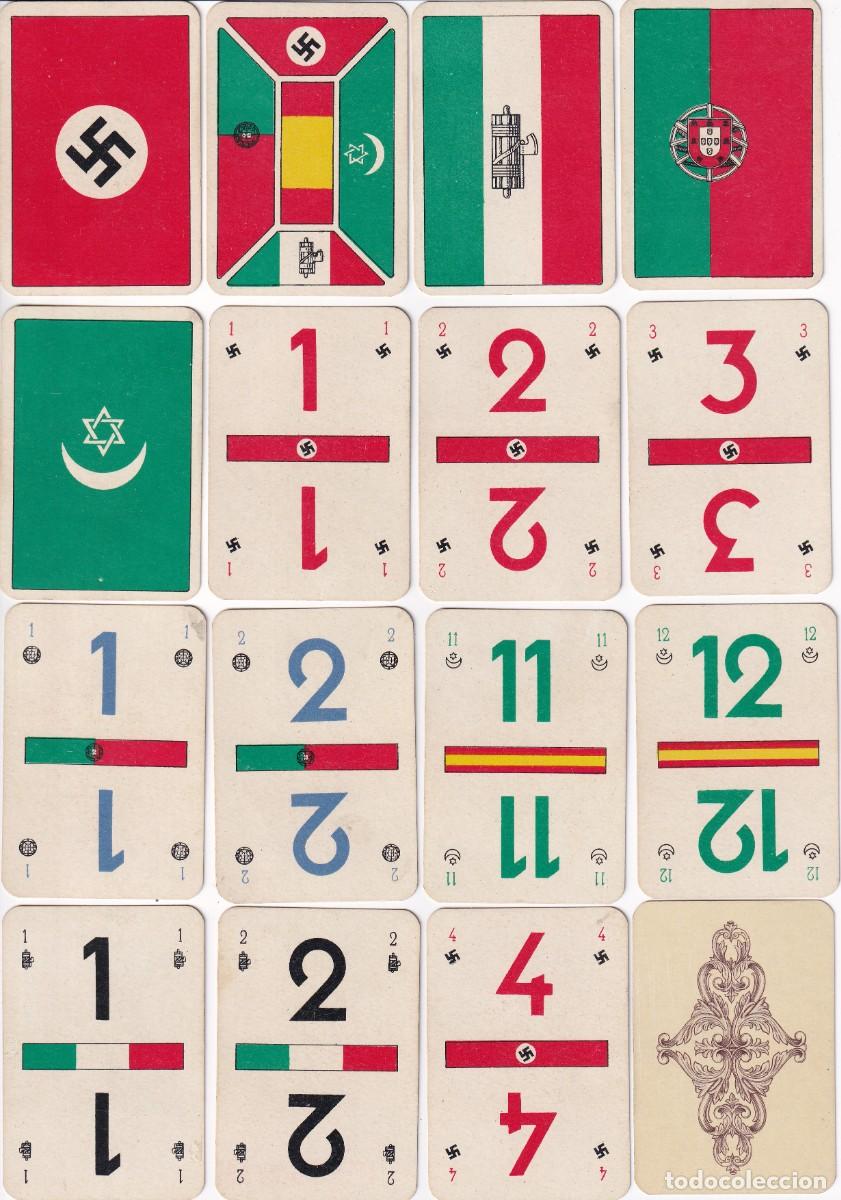 Barajas de cartas: 1028A - BARAJA COMPLETA DE ESPA&Ntilde;A Y SUS BANDERAS CON 41 NAIPES CON LA ESVASTICA NAZI