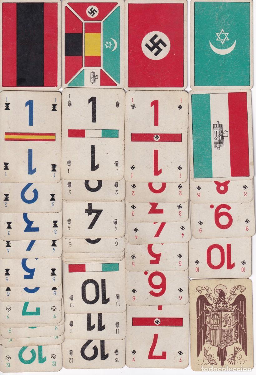 Barajas de cartas: 1029A - BARAJA COMPLETA DE ESPA&Ntilde;A Y SUS BANDERAS CON 41 NAIPES CON LA ESVASTICA NAZI