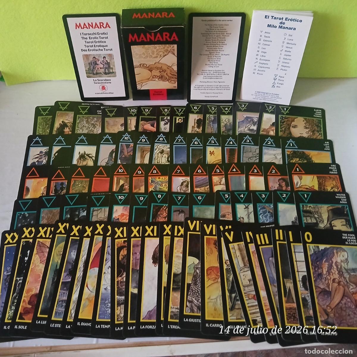 Barajas de cartas: Baraja TAROT er&oacute;tico de MANARA. A&ntilde;o 2000.