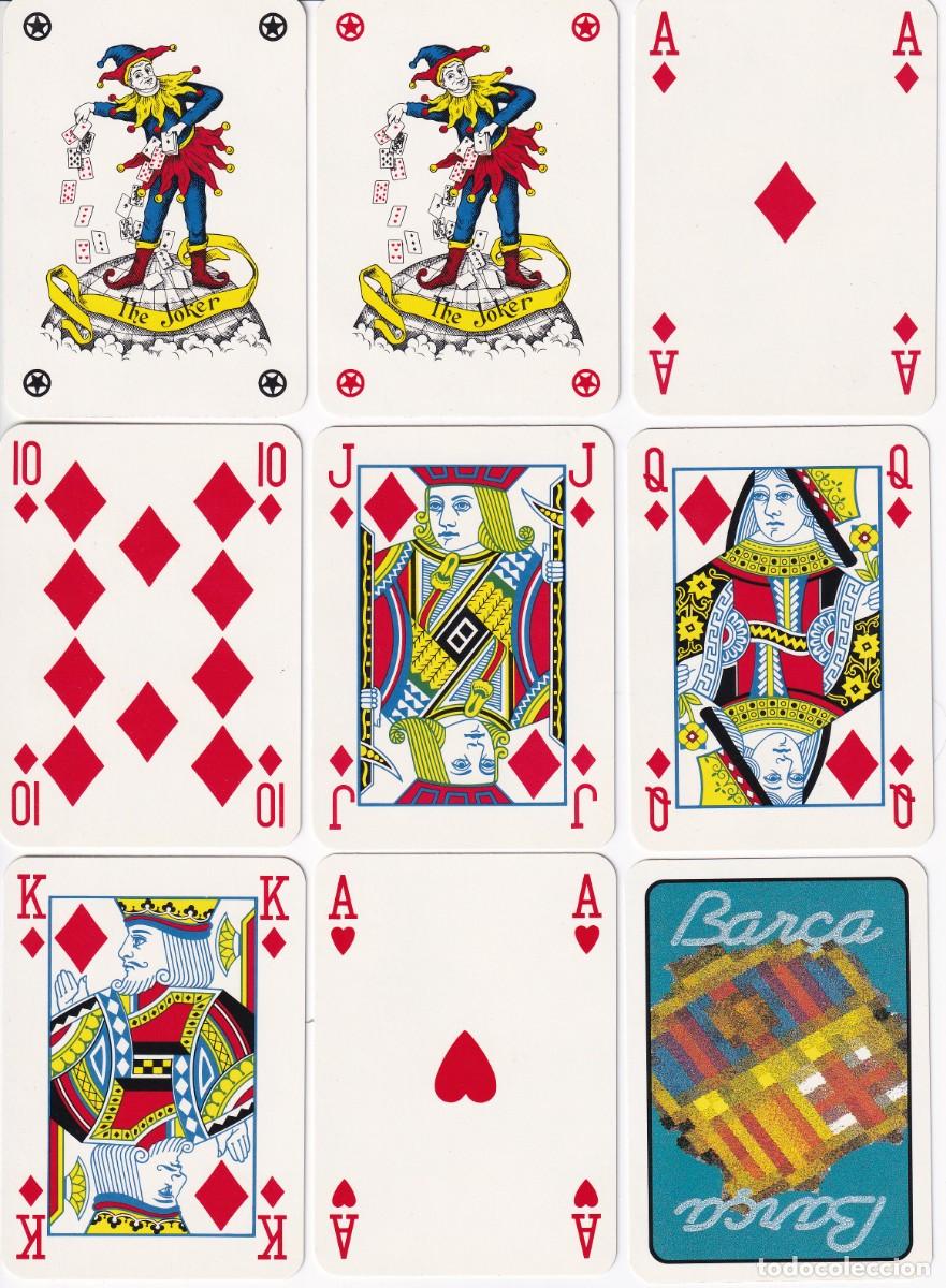 Jeux de cartes: BARAJA DE POKER DE BELGICA CON 55 NAIPES Y DETR&Aacute;S ESCUDO DEL BAR&Ccedil;A (FUTBOL CLUB BARCELONA) (NUEVA)