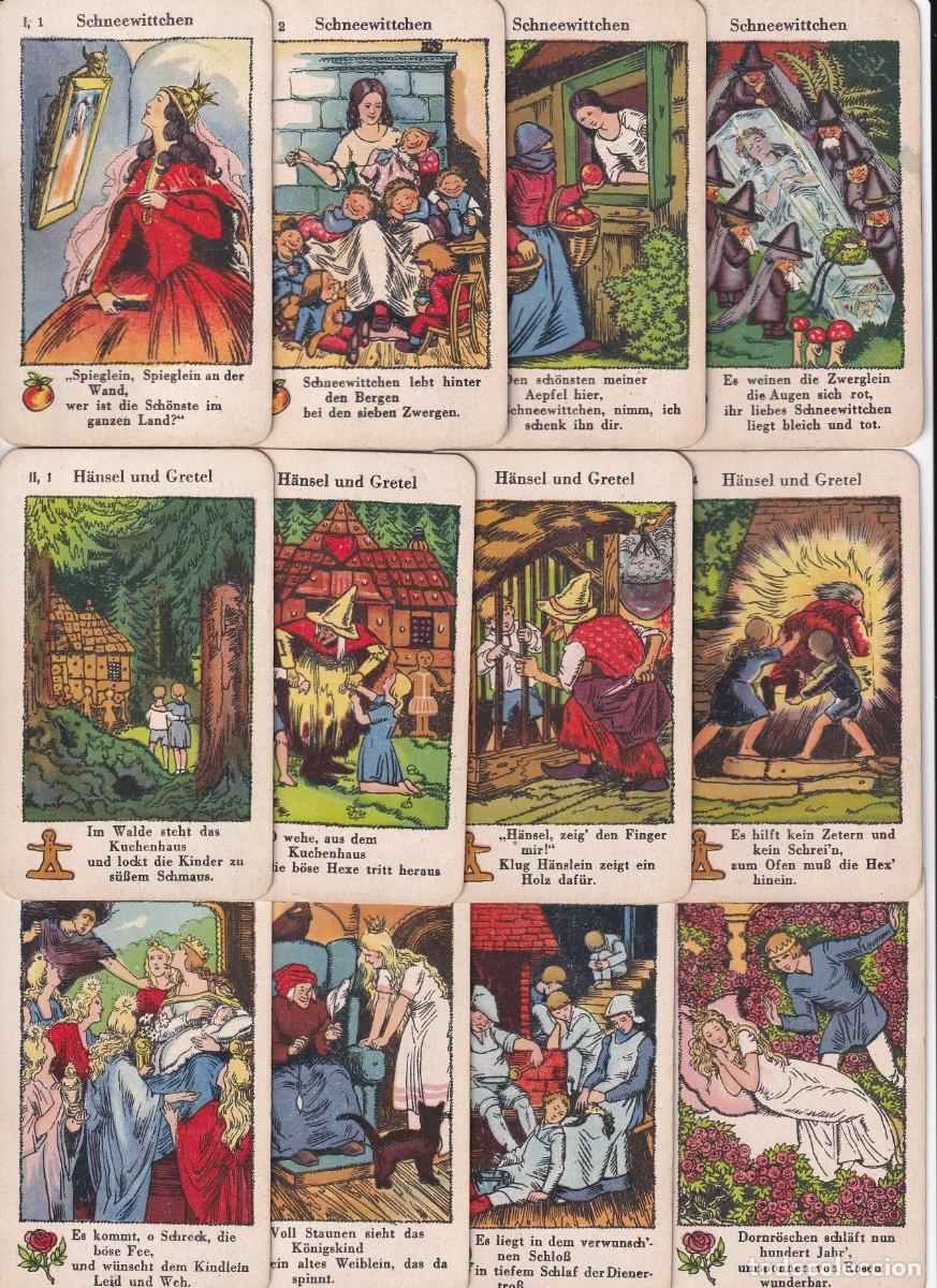 Barajas de cartas: BARAJA COMPLETA DE ALEMANIA DE CUENTOS DE JOSEPH SCHOLZ MAINZ DEL A&Ntilde;O 1920