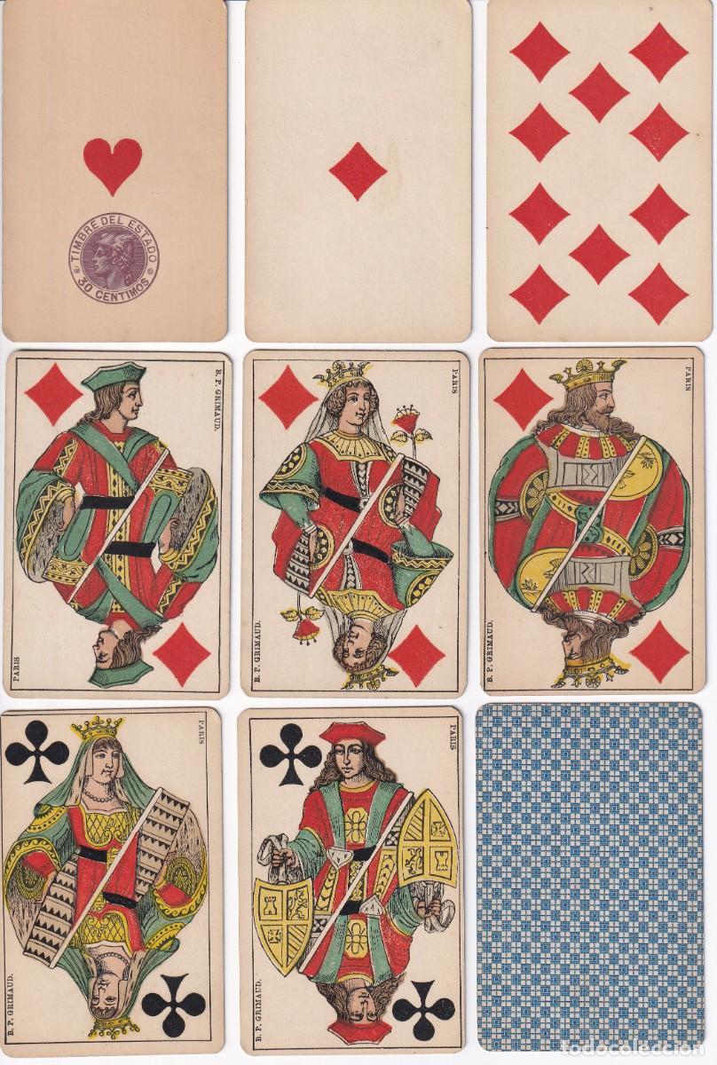 Barajas de cartas: BARAJA COMPLETA DE POKER DE FRANCIA DE B.P. GRIMAUD CON 52 NAIPES (J. MULLER & CIA)