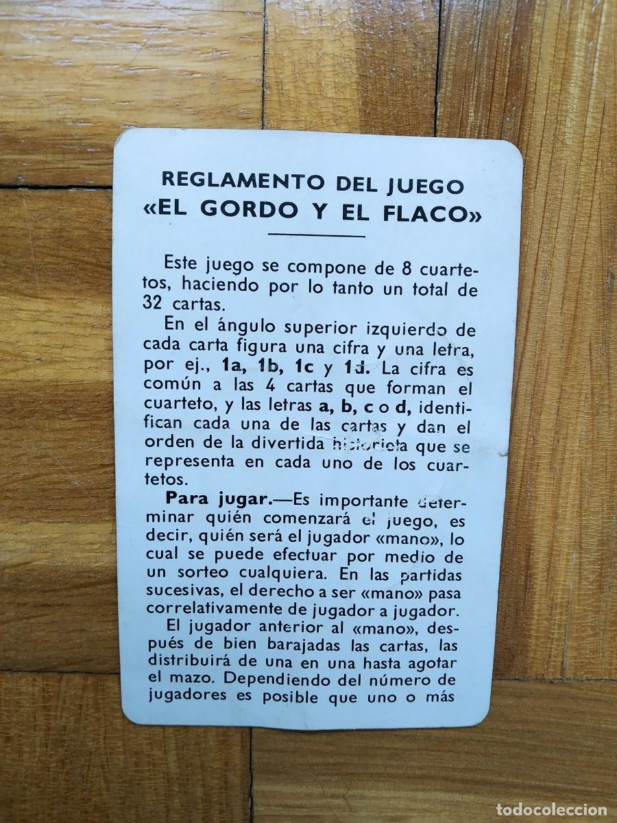 Barajas de cartas: CARTA FOURNIER REGLAMENTO DEL JUEGO EL GORDO Y EL FLACO 1974 VER FOTOS