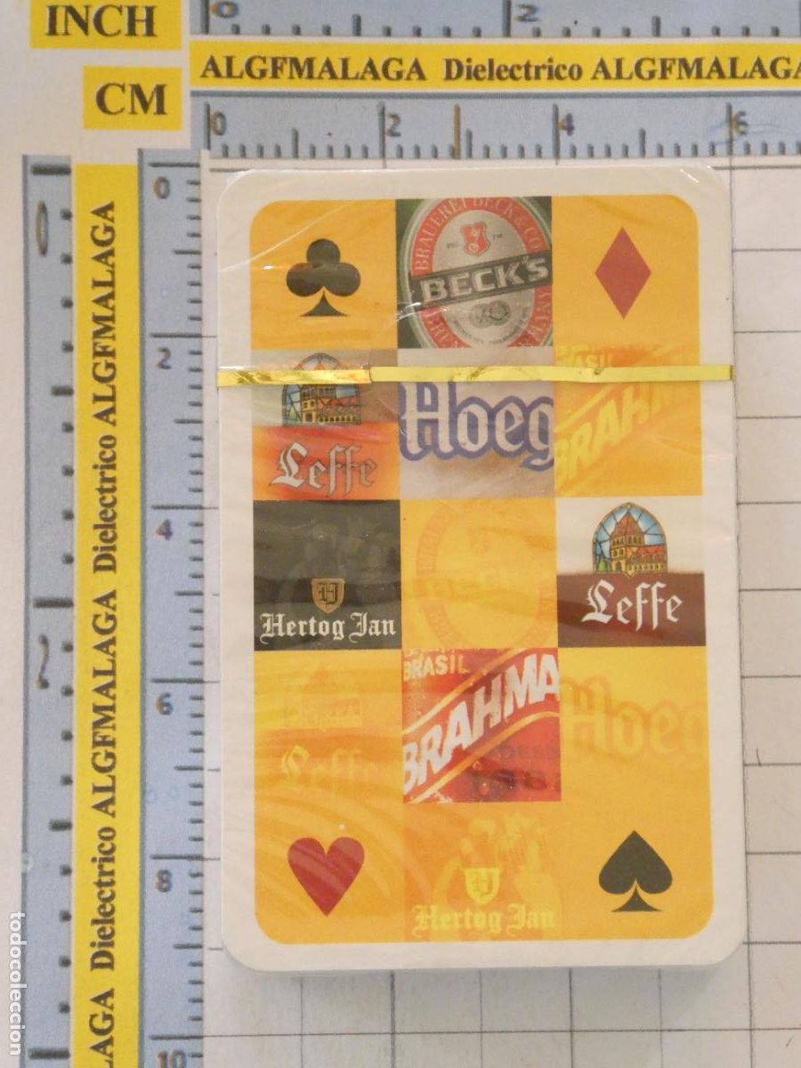Barajas de cartas: BARAJA DE CARTAS DE P&Oacute;KER. BEBIDAS. CERVEZAS BECKS LEFFE BRAHMA HERTOG. PRECINTADA. 80GR