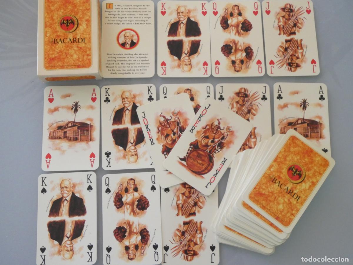 Barajas de cartas: BARAJA DE CARTAS DE P&Oacute;KER. BEBIDAS. RON BACARDI CURIOSOS NAIPES. 100GR
