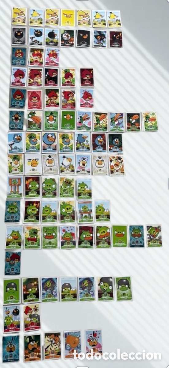 Barajas de cartas: Lote 73 Cartas Angry Birds Trading Cards (Sem Repetidas)