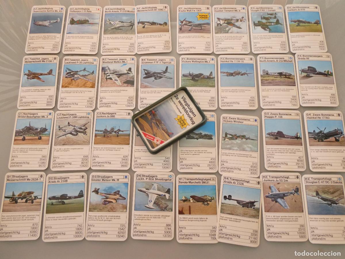 Barajas de cartas: BARAJA DE CARTAS INFANTIL. CUARTETOS FAMILIAS. AVIONES DE LA SEGUNDA GUERRA MUNDIAL. HOLANDA. 80GR