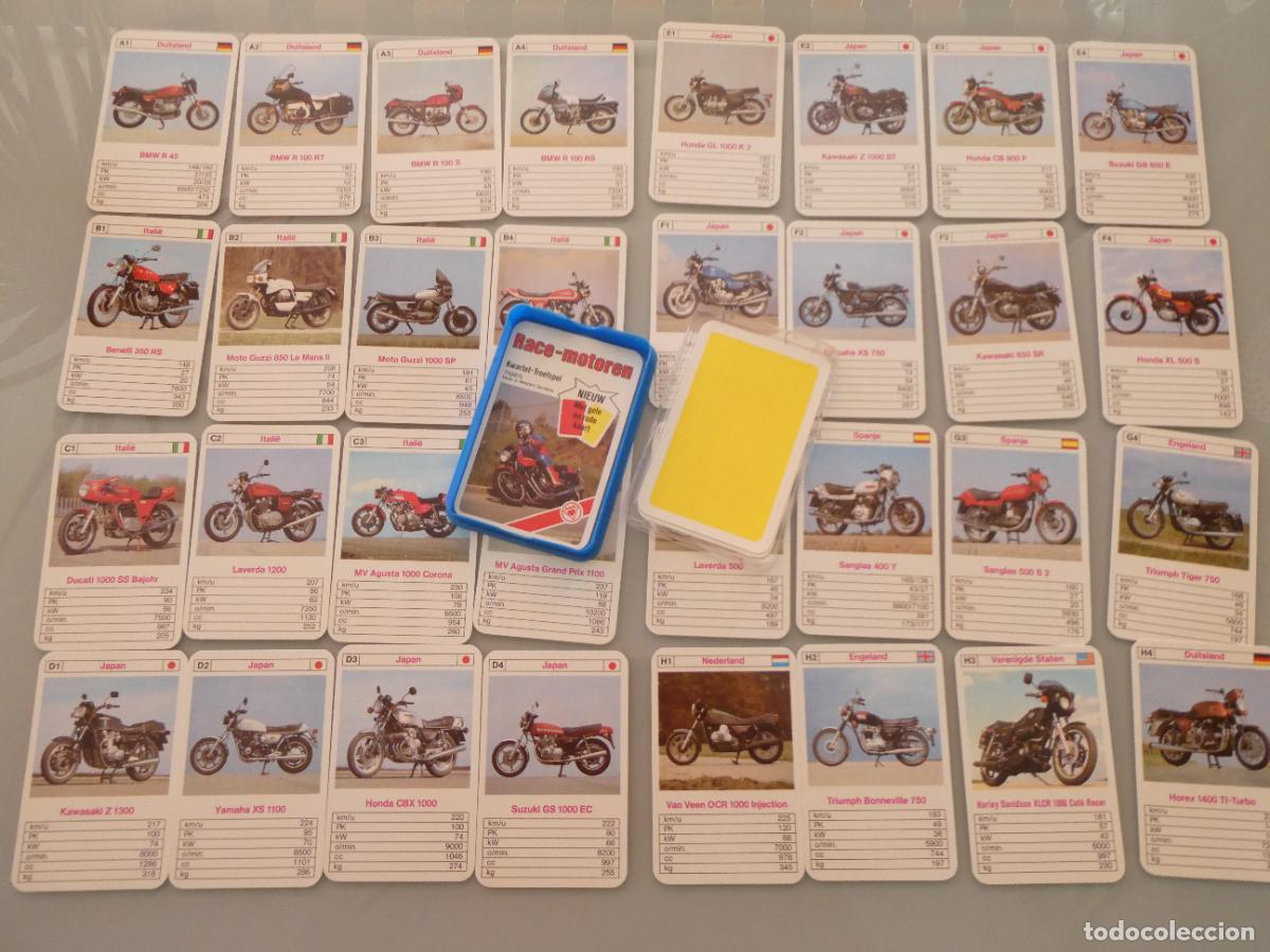 Barajas de cartas: BARAJA DE CARTAS INFANTIL. CUARTETOS FAMILIAS. MOTOS DE CARRERA SANGLAS A&Ntilde;OS 70 80. HOLANDA. 120GR