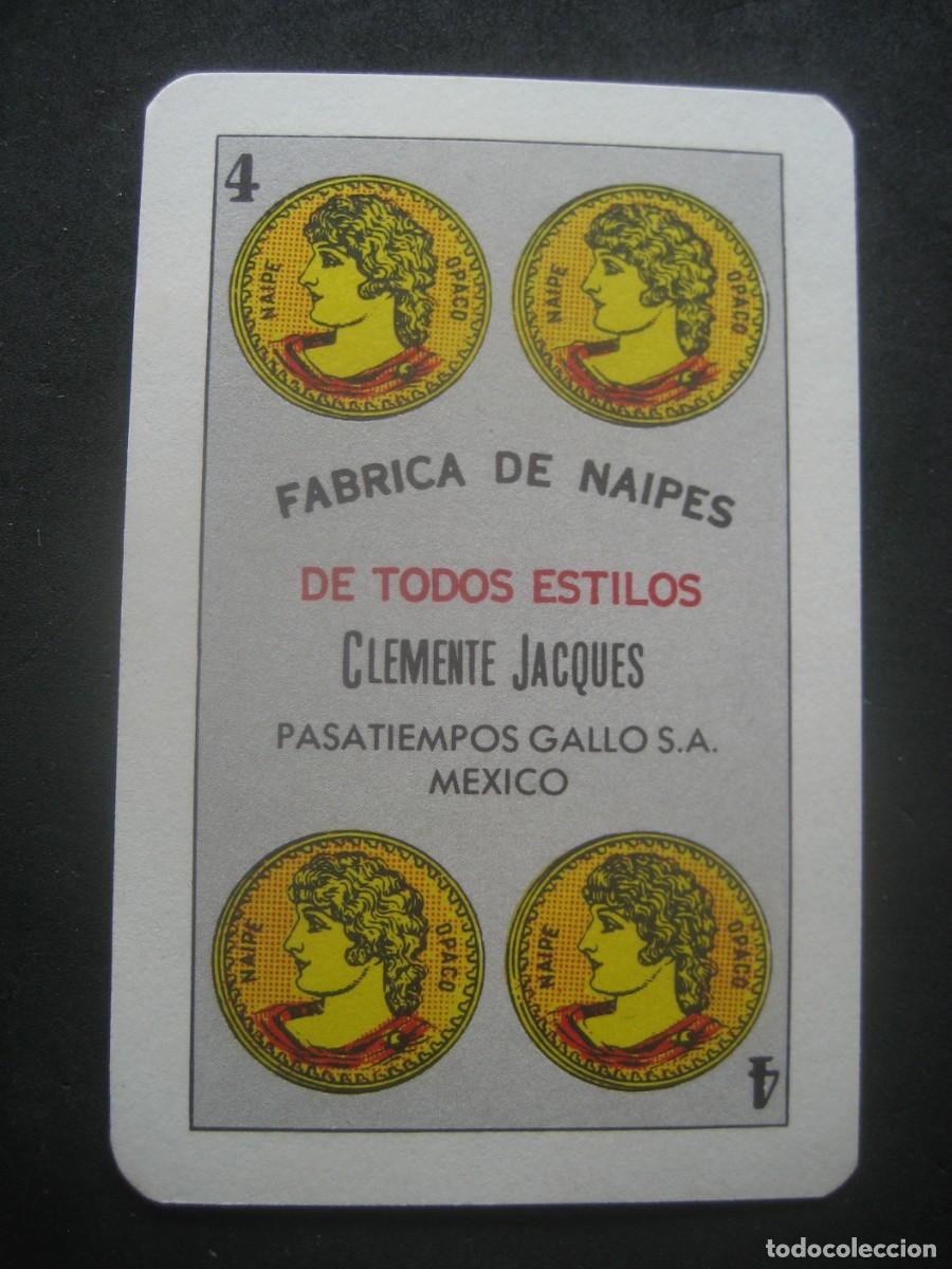 Barajas de cartas: BARAJA MARCA GALLO. FABRICA DE NAIPES CLEMENTE JACQUES. MEXICO