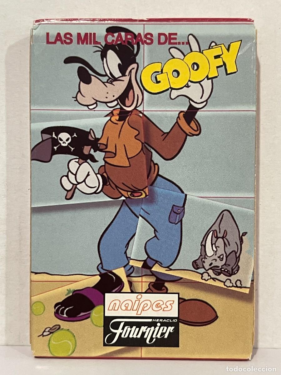 Barajas de cartas: Baraja Cartas infantil LAS MIL CARAS DE GOOFY a&ntilde;o 1996 Disney Made in Spain Heraclio Fournier naipes