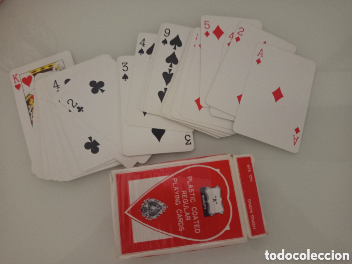 Barajas de cartas: ❇️ BARAJA DE CARTAS POKER PLASTIC COATED REGULAR PLAYING CARDS ROJA RED - FALTAN DOS JOKER - ❇️