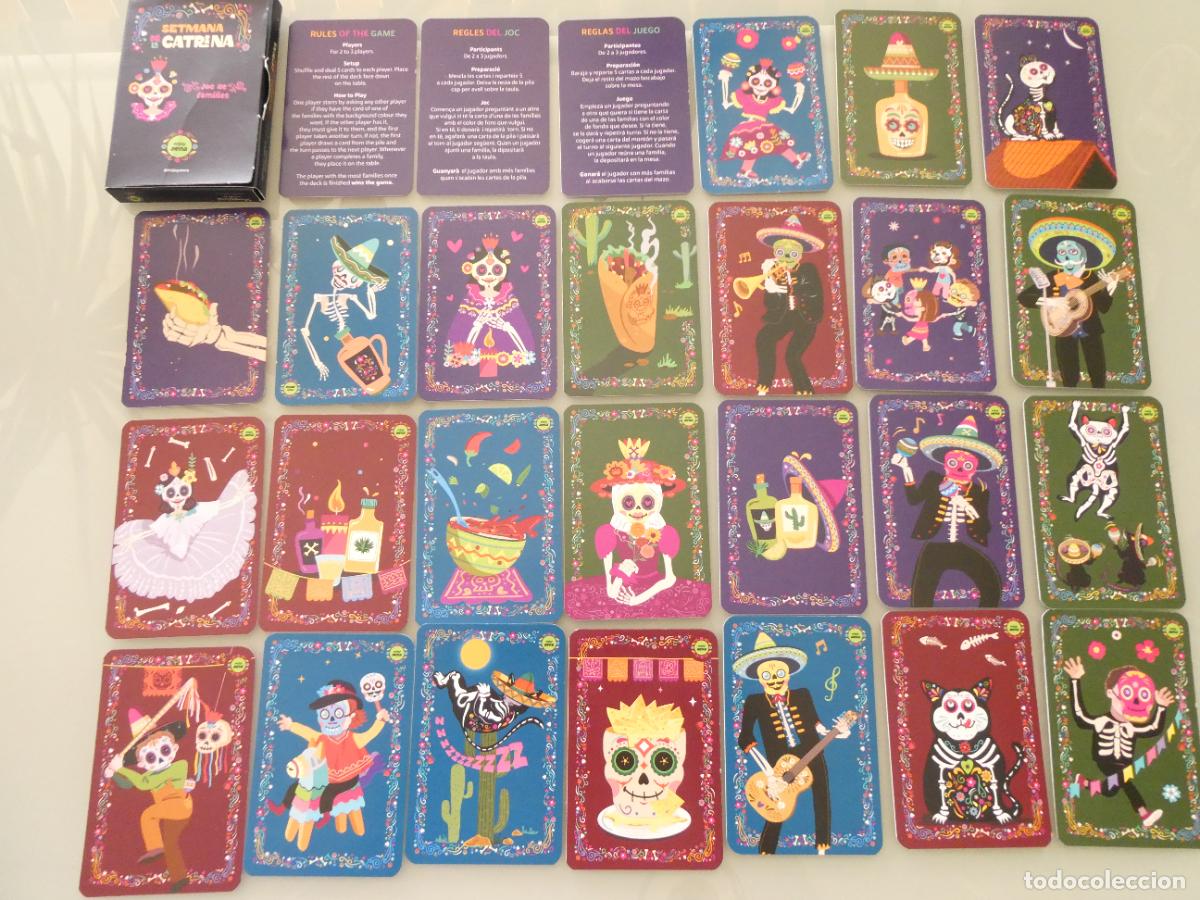 Barajas de cartas: BARAJA JUEGO CARTAS INFANTIL. FAMILIAS CUARTETOS SEMANA CATRINA AENA AEROPUERTOS. CALAVERAS 60GR
