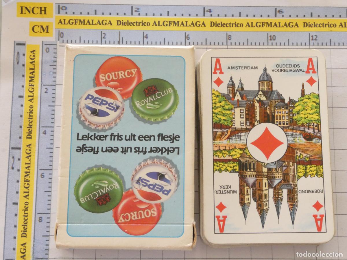 Barajas de cartas: BARAJA DE CARTAS DE P&Oacute;KER. BEBIDAS CHAPAS PEPSICOLA PEPSI SOURCY ROYALCLUB. . 100GR