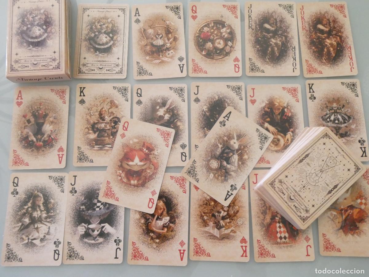 Barajas de cartas: BARAJA DE CARTAS DE P&Oacute;KER INFANTIL VINTAGE. INSPIRACI&Oacute;N ALICIA PAIS DE LAS MARAVILLAS. 90GR