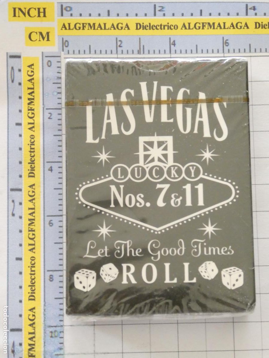 Barajas de cartas: BARAJA CARTAS P&Oacute;KER. LAS VEGAS LET THE GOOD TIMES ROLL 7 & 11. PRECINTADA 100GR