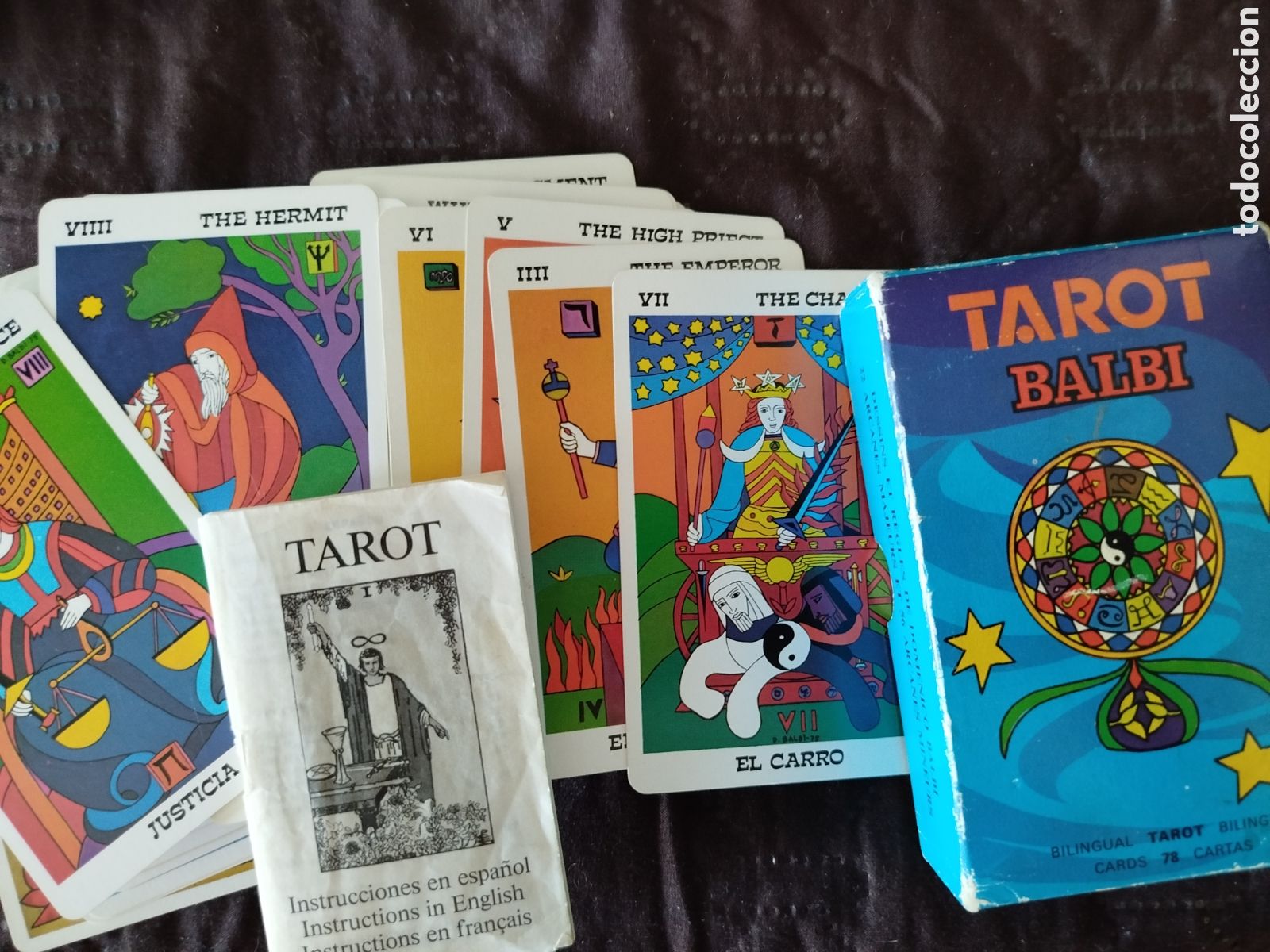 Barajas de cartas: Antiguo Tarot Balbi A&ntilde;os 70_ Baraja Biling&uuml;e Completa con Caja