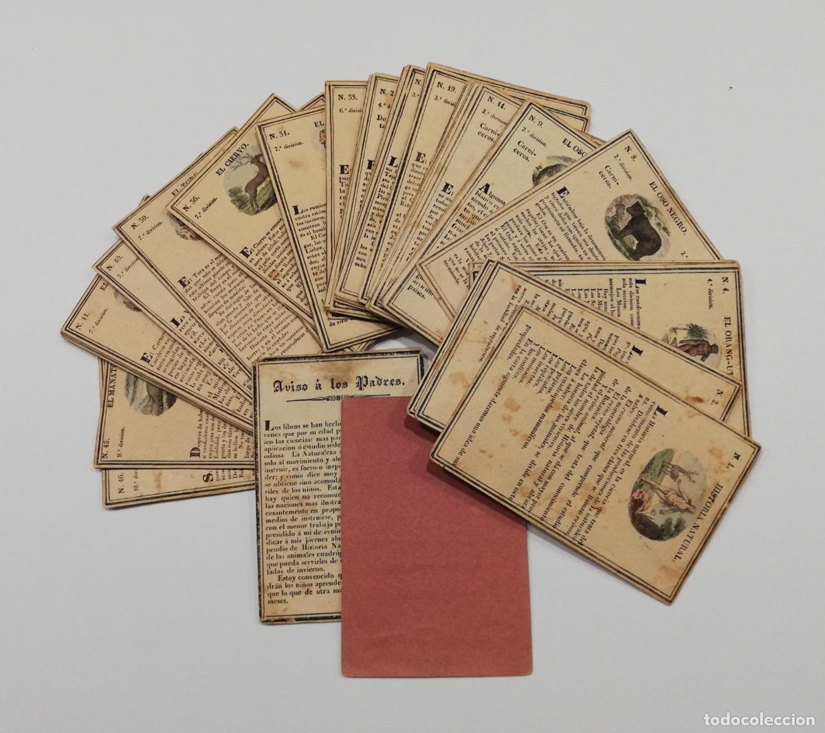 Barajas de cartas: Historia Natural, primera parte: Animales. Juego de cartas instructivas. Sevilla. MUY RARO