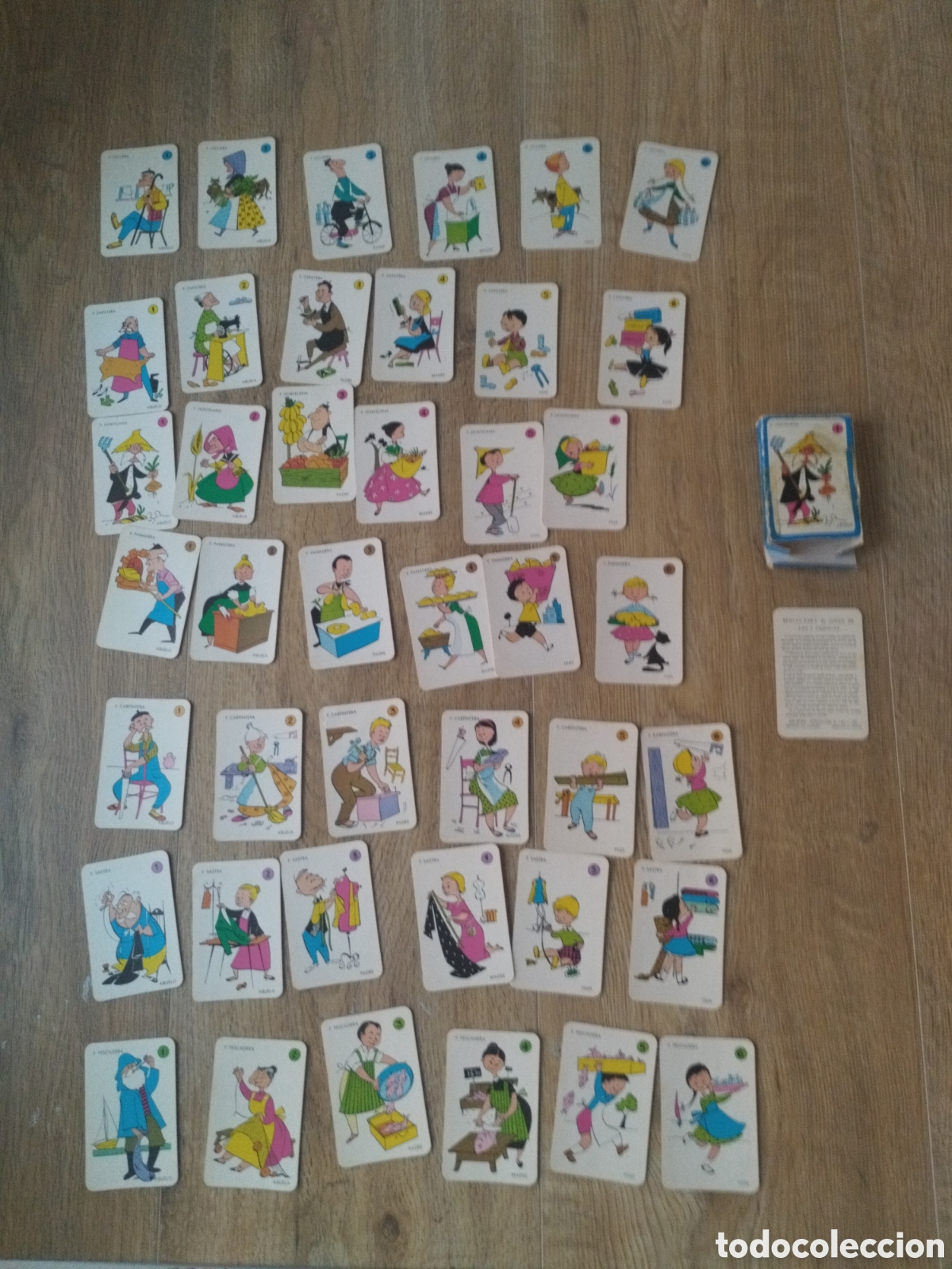 Barajas de cartas: antiguas baraja infantil de el juego de las 7 familias