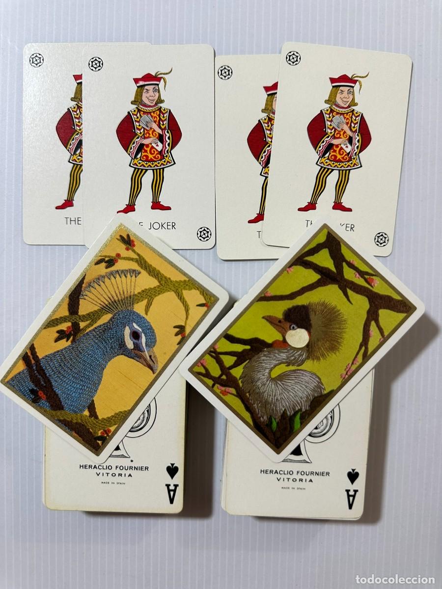 Barajas de cartas: Baraja de poker vintage FOURNIER aves