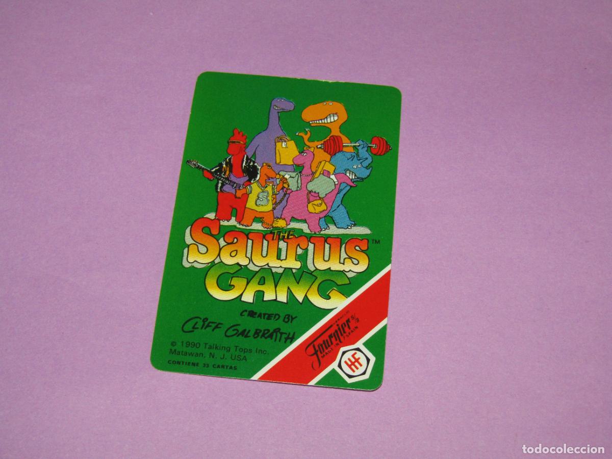 Barajas de cartas: Antigua Carta Naipe Reglamento del Juego THE SAURUS GANG de H. FOURNIER del A&ntilde;o 1990