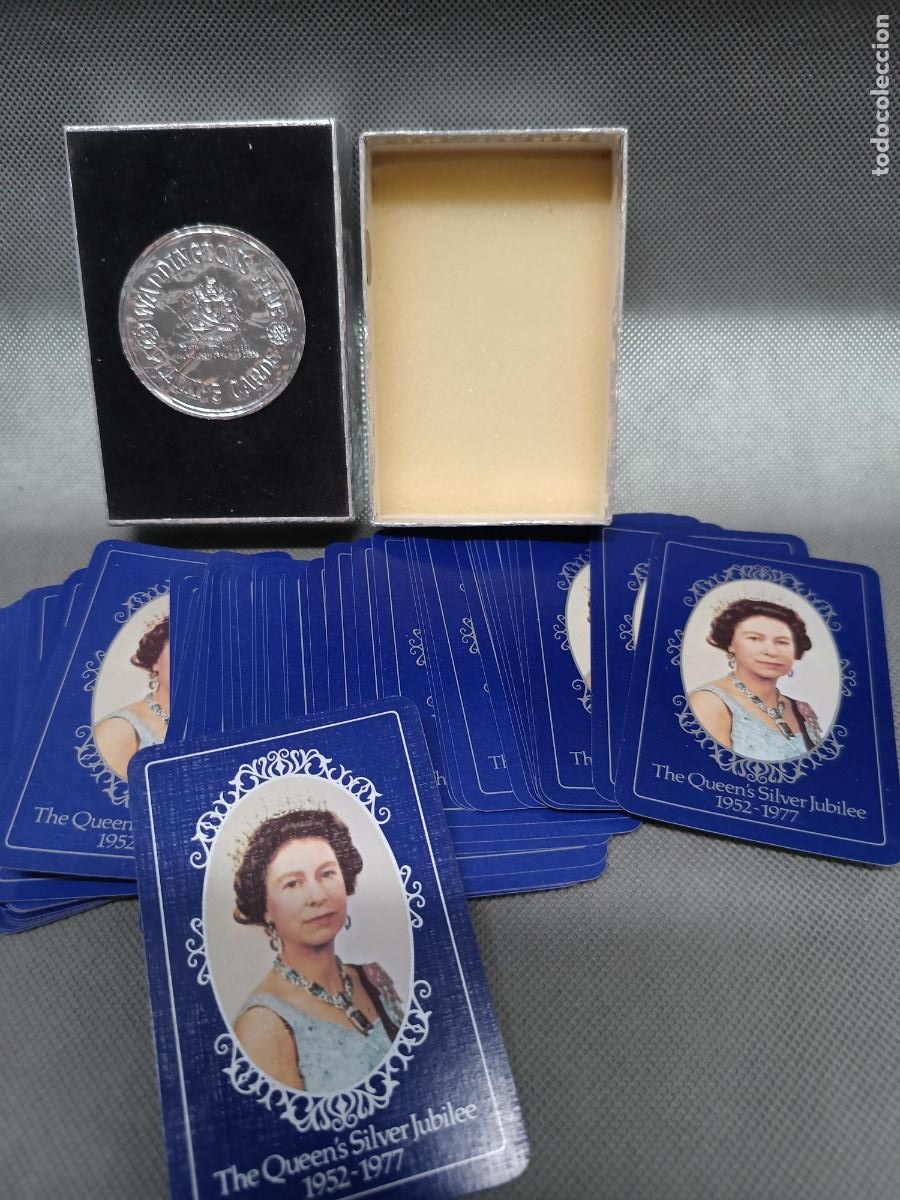 Barajas de cartas: Naipes Cartas Aniversario de Plata Reina Inglaterra