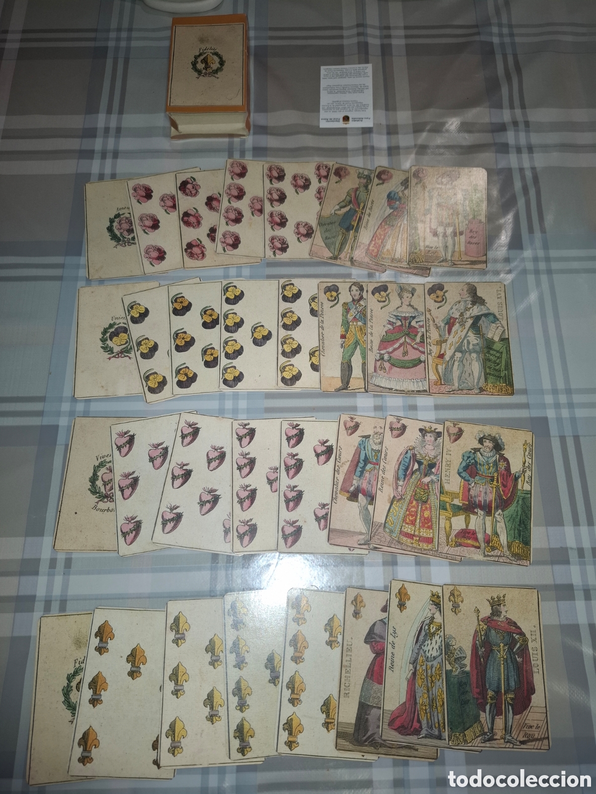 Barajas de cartas: Baraja historica Francia siglo XIX, 1816 facsimil Fournier