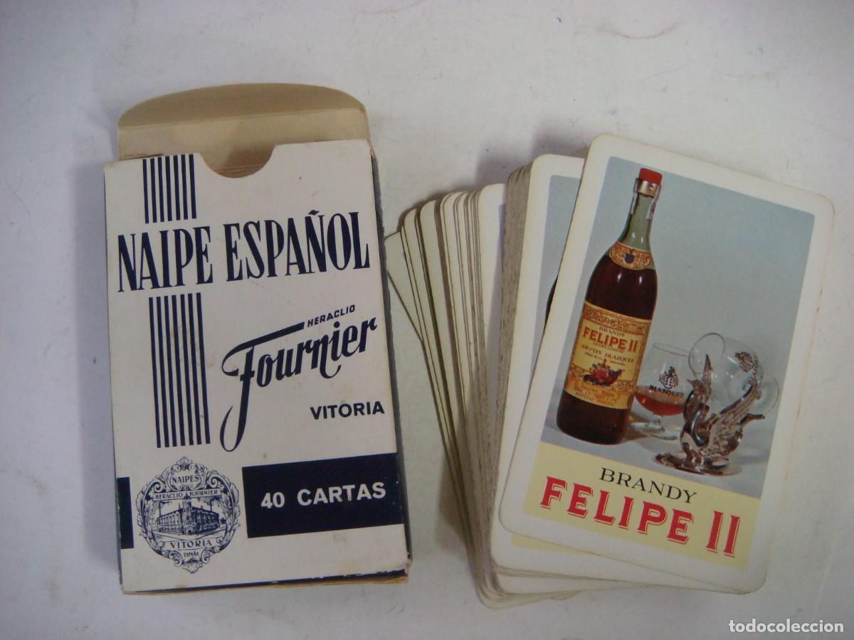 Barajas de cartas: BARAJA ESPA&Ntilde;OLA DE FOURNIER CON PUBLICIDAD DE BRANDY FELIPE II-(&)