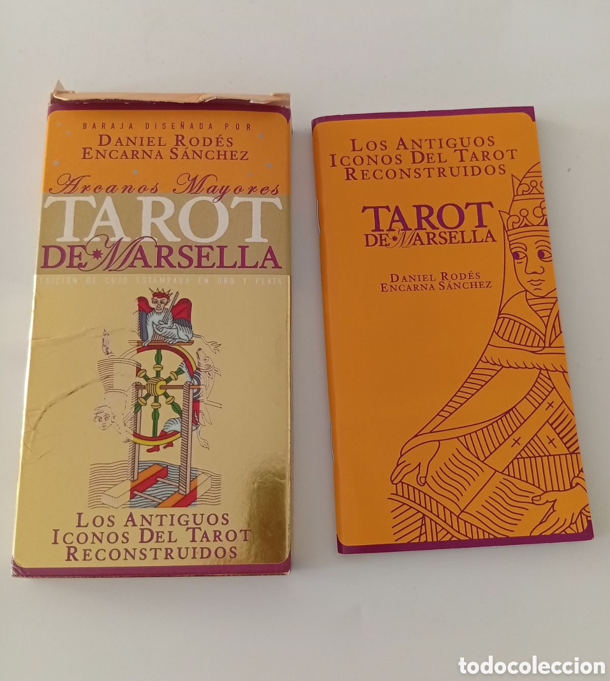 Barajas de cartas: TAROT DE MARSELLA, ARCANOS MAYORES EDICION DE LUJO. ESTAMPADA EN ORO Y PLATA.
