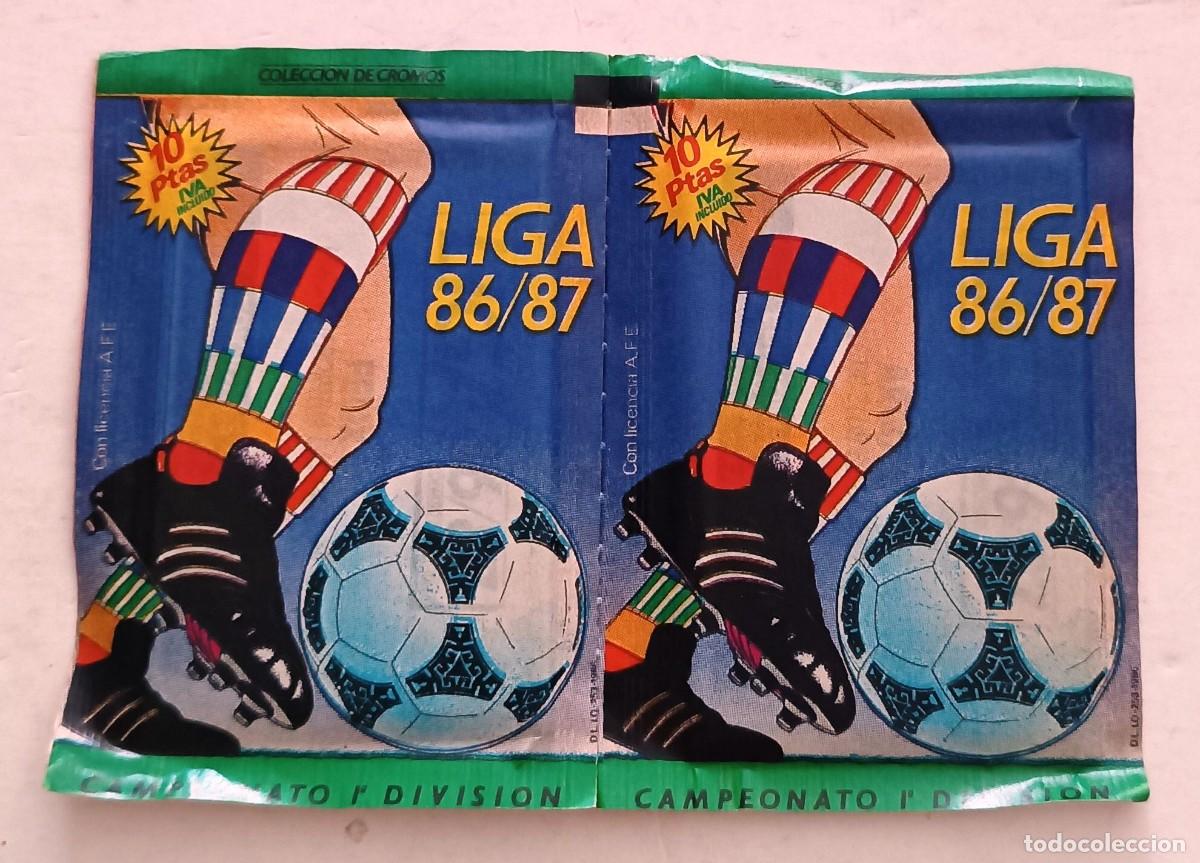 Barajas de cartas: 2 SOBRES SIN SEPARAR Y SIN ABRIR LIGA 86-87 EDICIONES ESTE.