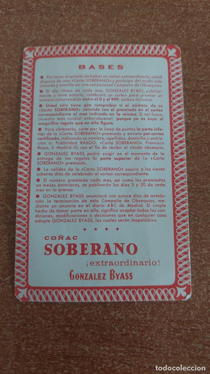 Barajas de cartas: Carta soberano sorteo julio 1965 - Foto 2