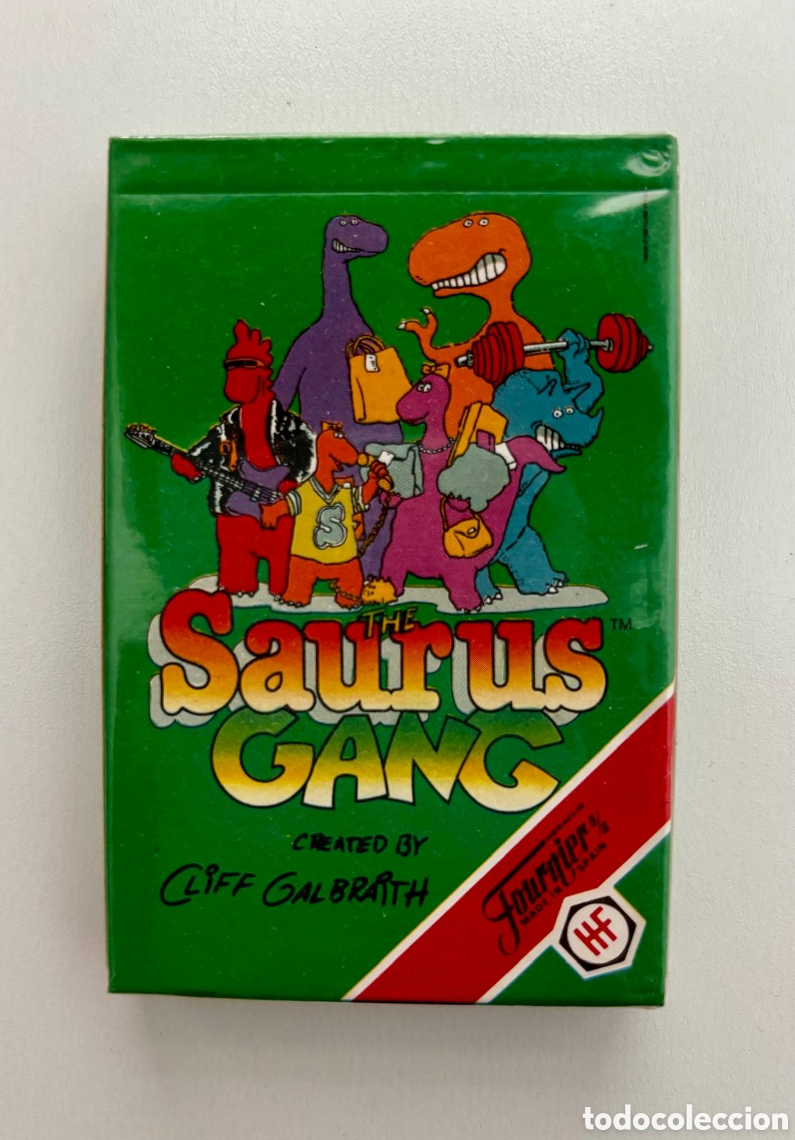 Barajas de cartas: BARAJA Fournier SAURUS GANG 1990 Cliff Gal Braith NUEVA precintada cartas colecci&oacute;n infantil dibujos
