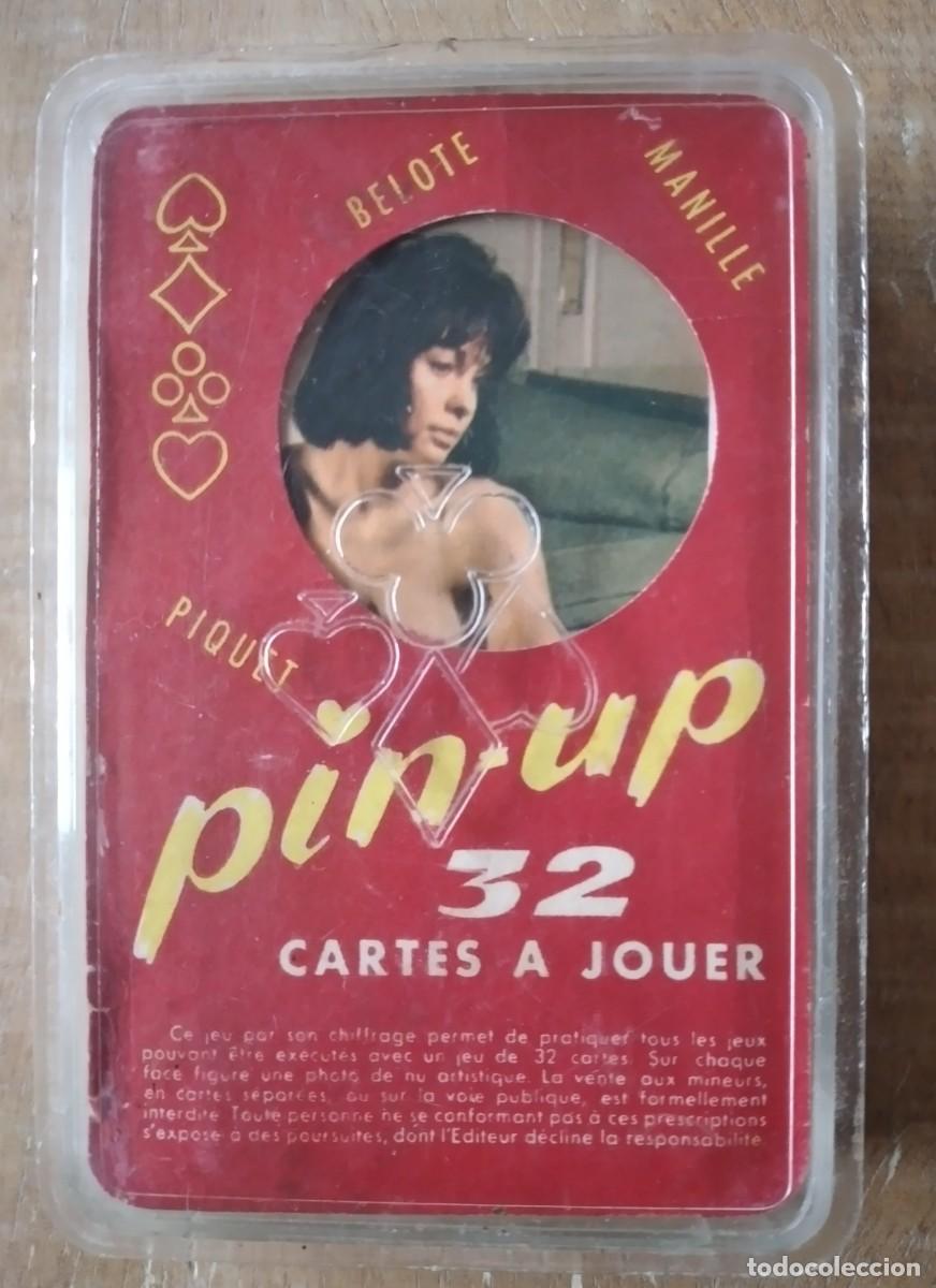 Barajas de cartas: Baraja de p&oacute;quer francesa PIN UP: er&oacute;tica cl&aacute;sica, con caja original grabada (85&times;55 mm). Completa