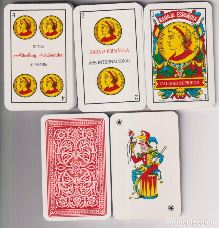 Barajas de cartas: Baraja Espa&ntilde;ola. Tradici&oacute;n desde 1765. Ass Internacional n&ordm; 7103. Altemburg Stralsunder. Alemania. 4