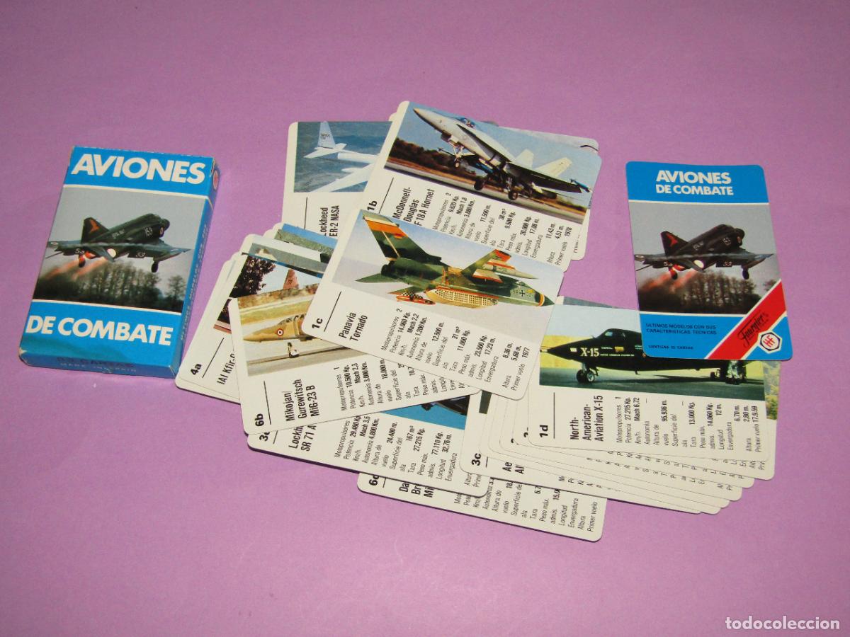 Barajas de cartas: Antigua Baraja Infantil AVIONES DE COMBATE de H. FOURNIER del A&ntilde;o 1984