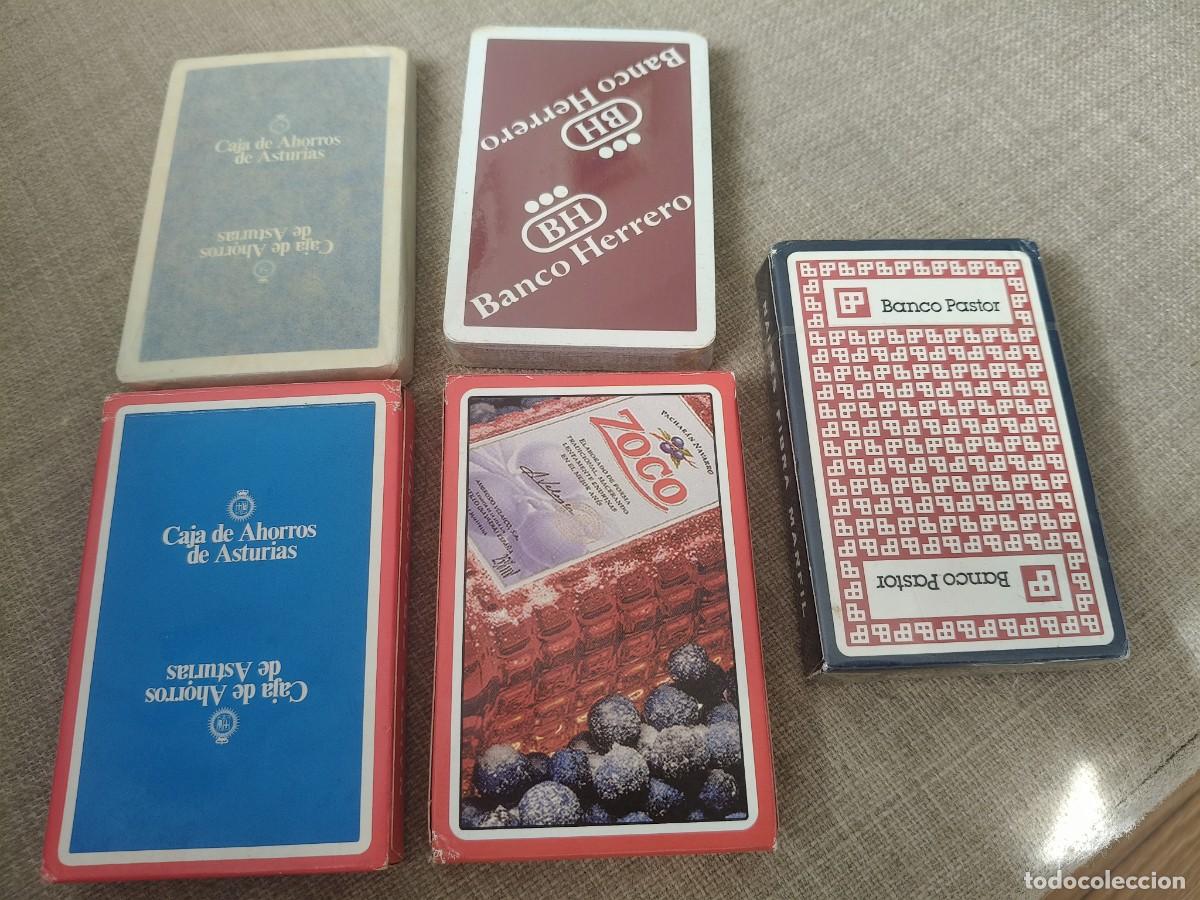 Barajas de cartas: NAIPES FOURNIER. LOTE DE 5 BARAJAS ESPA&Ntilde;OLAS CON PUBLICIDAD: BANCO HERRERO, PACHARAN ZOCO, CAJA DE A