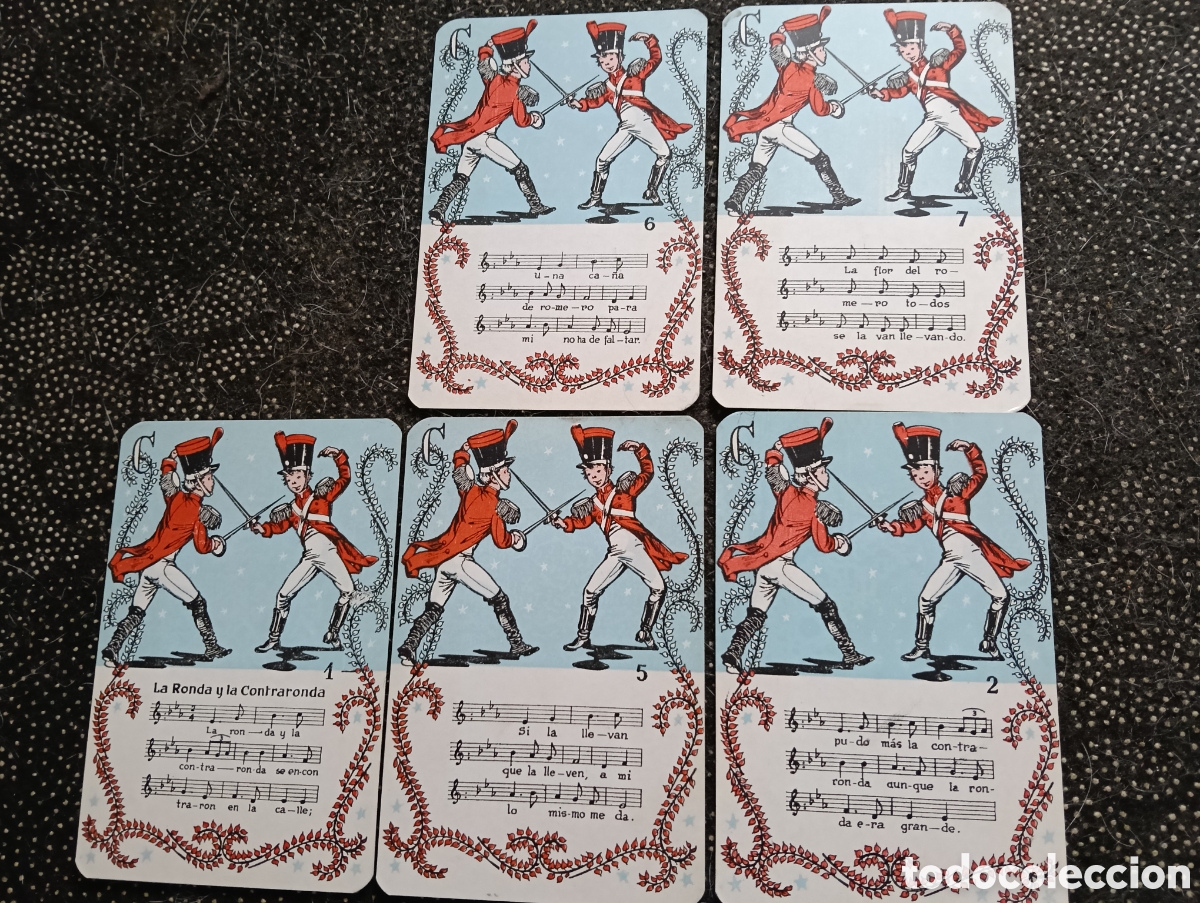 Barajas de cartas: 5 CARTAS CANCION LA RONDA Y LA CONTRARONDA en buen estado