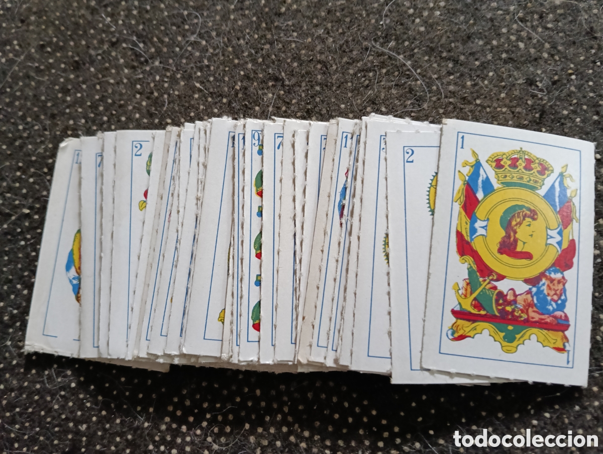 Barajas de cartas: Mazo o juego de mini cartas completo de la baraja espa&ntilde;ola 48 cartas, miden 6 x 4 cm