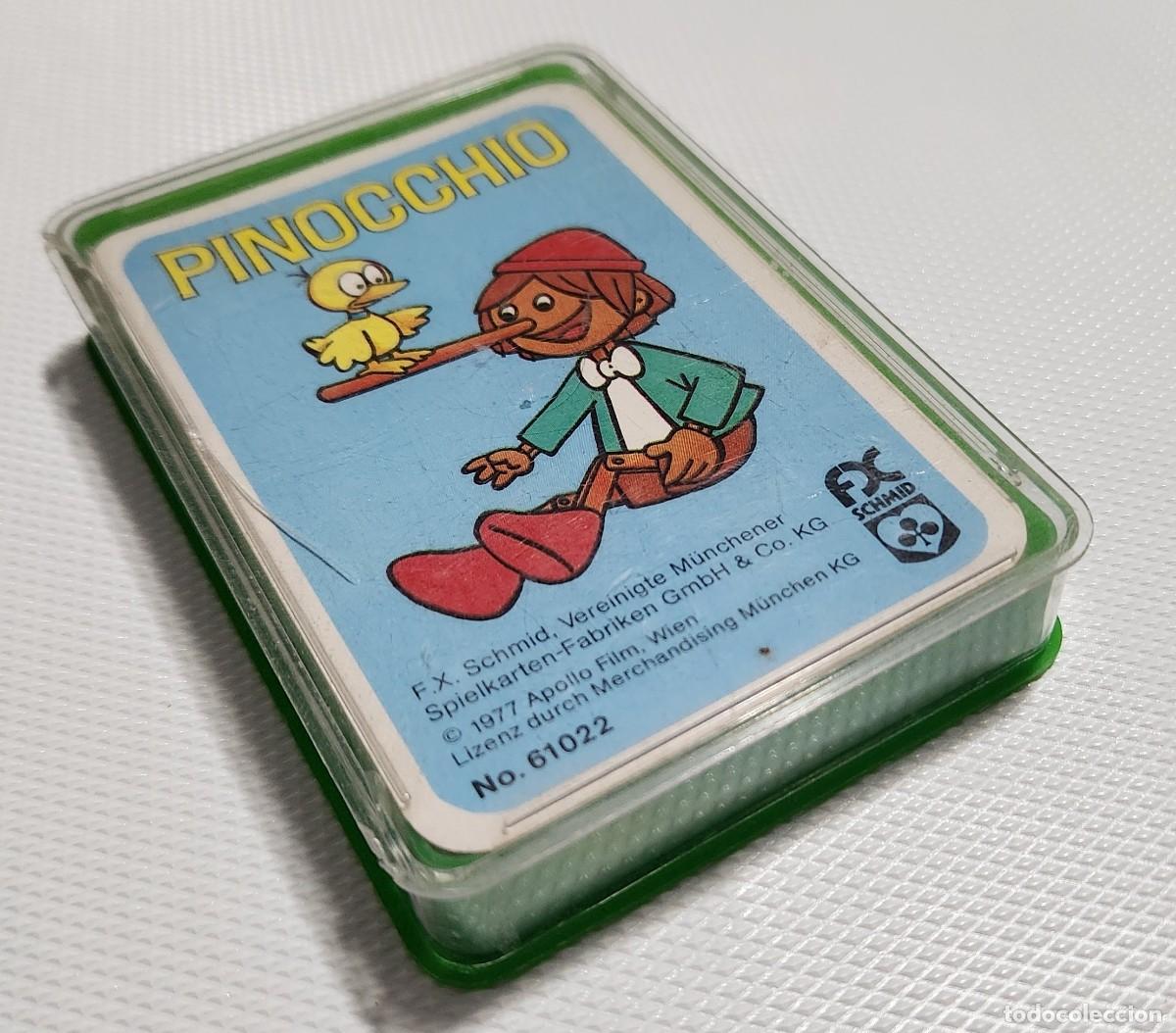 Barajas de cartas: PINOCCHIO juego naipes &rdquo;cuartetas&rdquo; QUARTETT - F.X. SCHMID Vereinigte M&uuml;nchener 1977 Pinocho