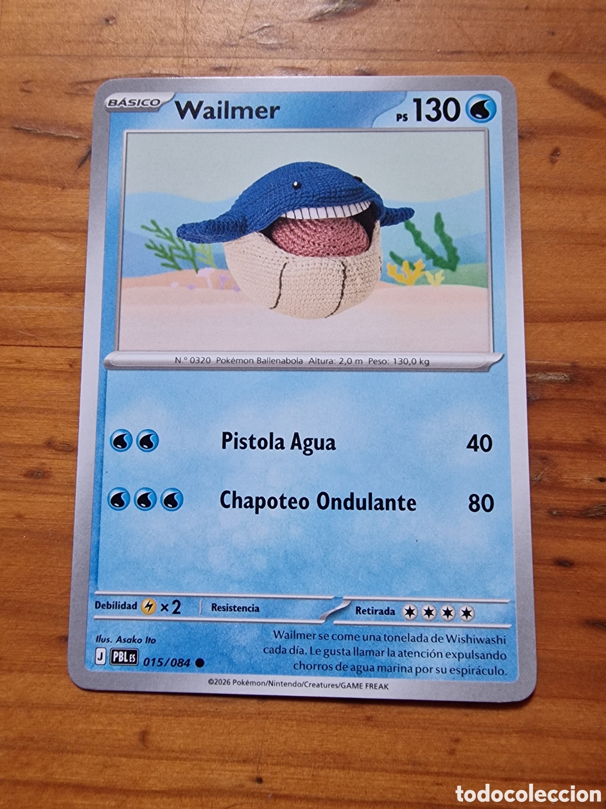Barajas de cartas: Carta cromo pokemon,wailmer ps130 -015/084