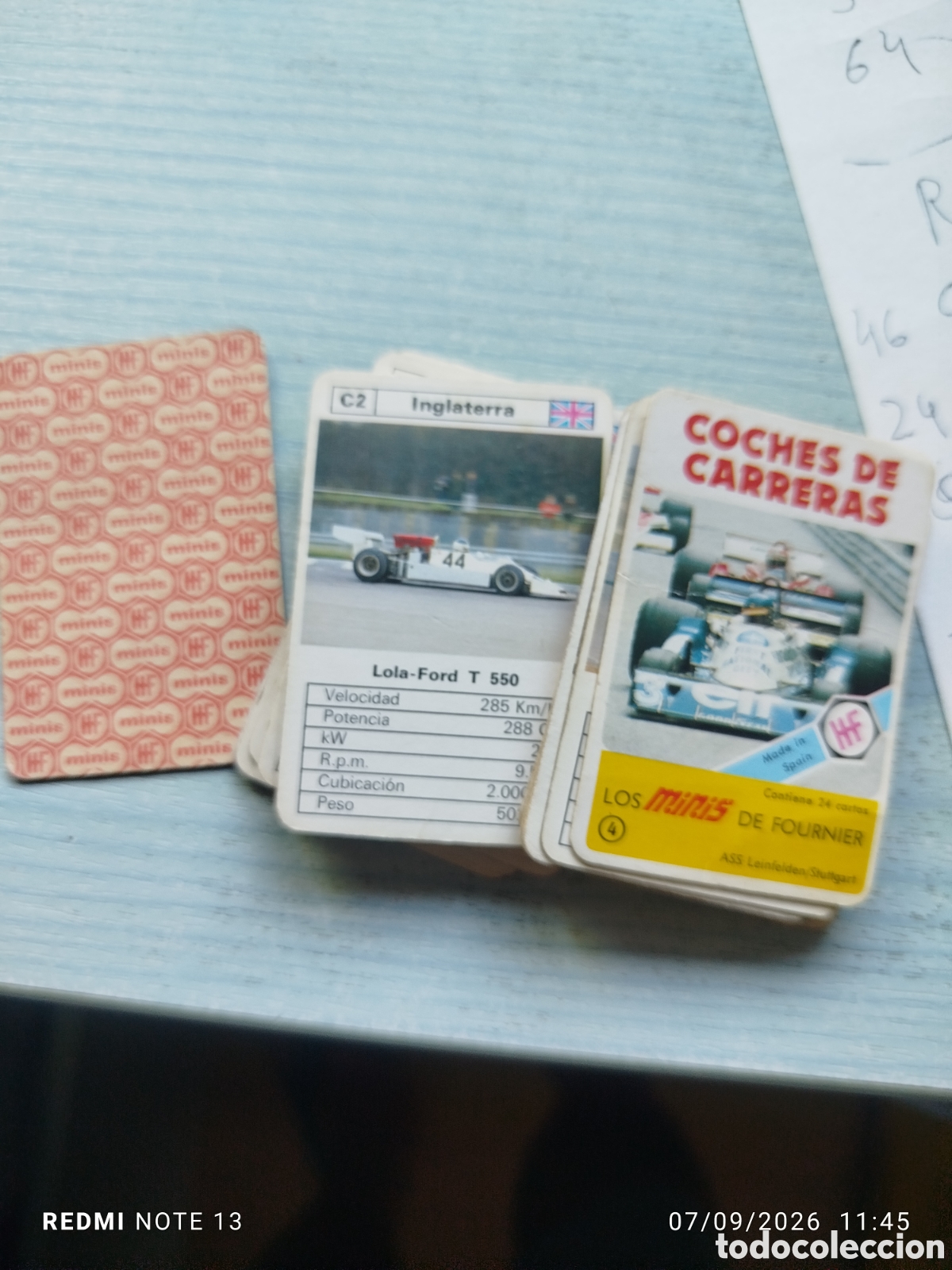 Barajas de cartas: Los minis de la n.4 coches de carrera