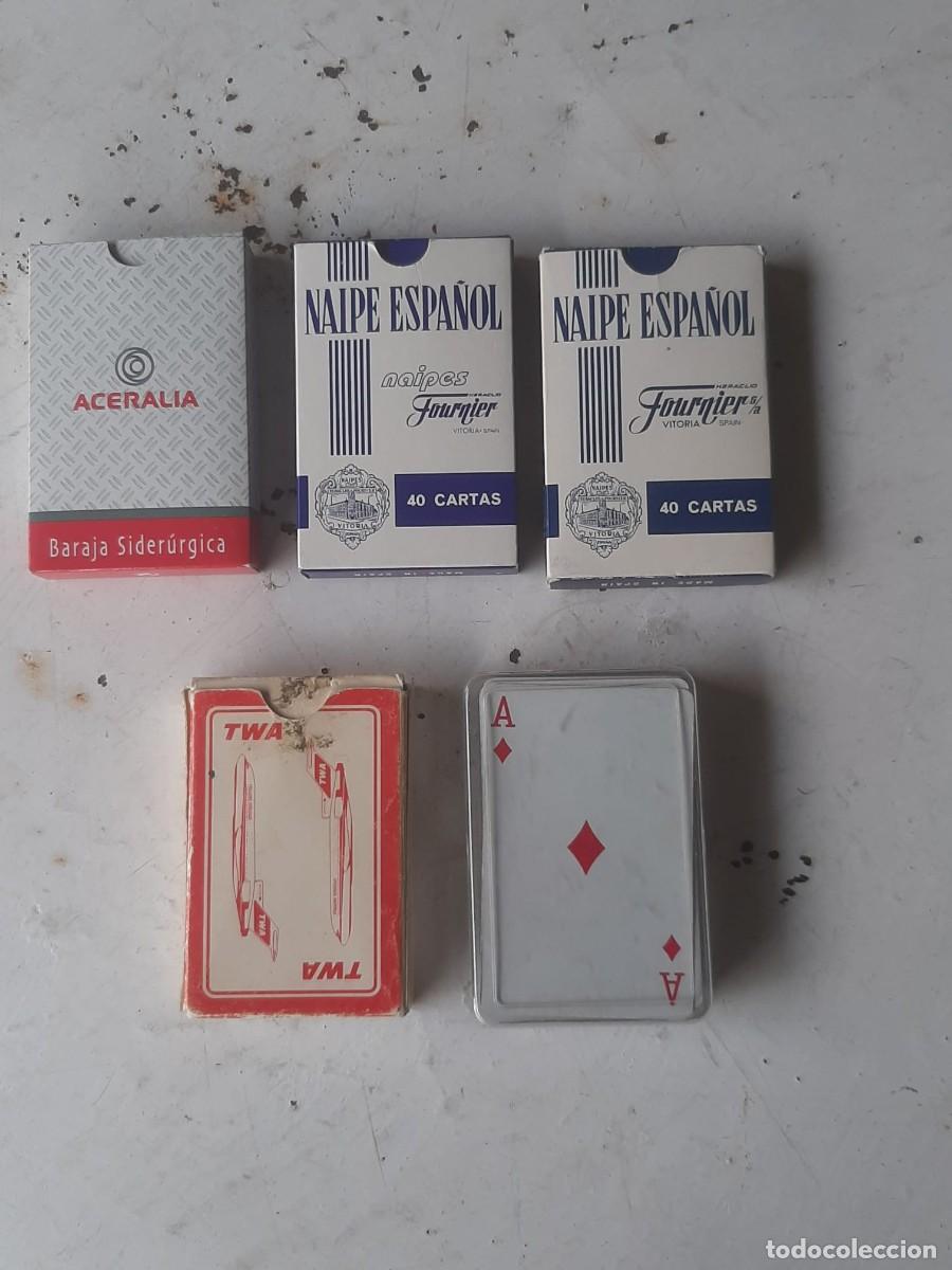 Barajas de cartas: Lote de 5 barajas, 3 espa&ntilde;olas y 2 francesas