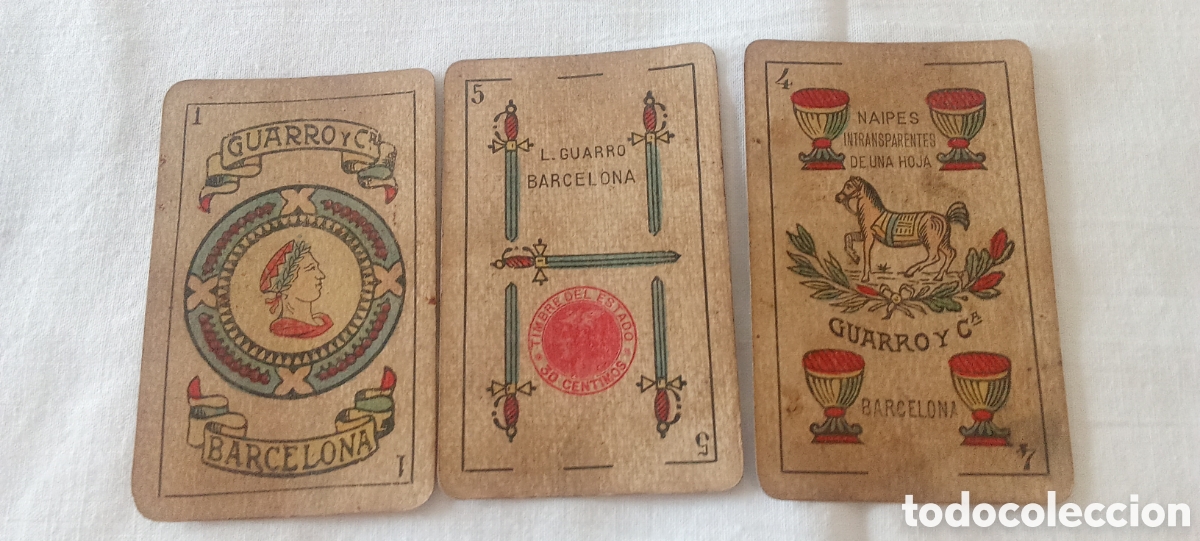 Barajas de cartas: ANTIGUA BARAJA ESPA&Ntilde;OLA L. GUARRO Y C&Iacute;A. &ndash; BARCELONA, PRINCIPIOS DEL SIGLO XX