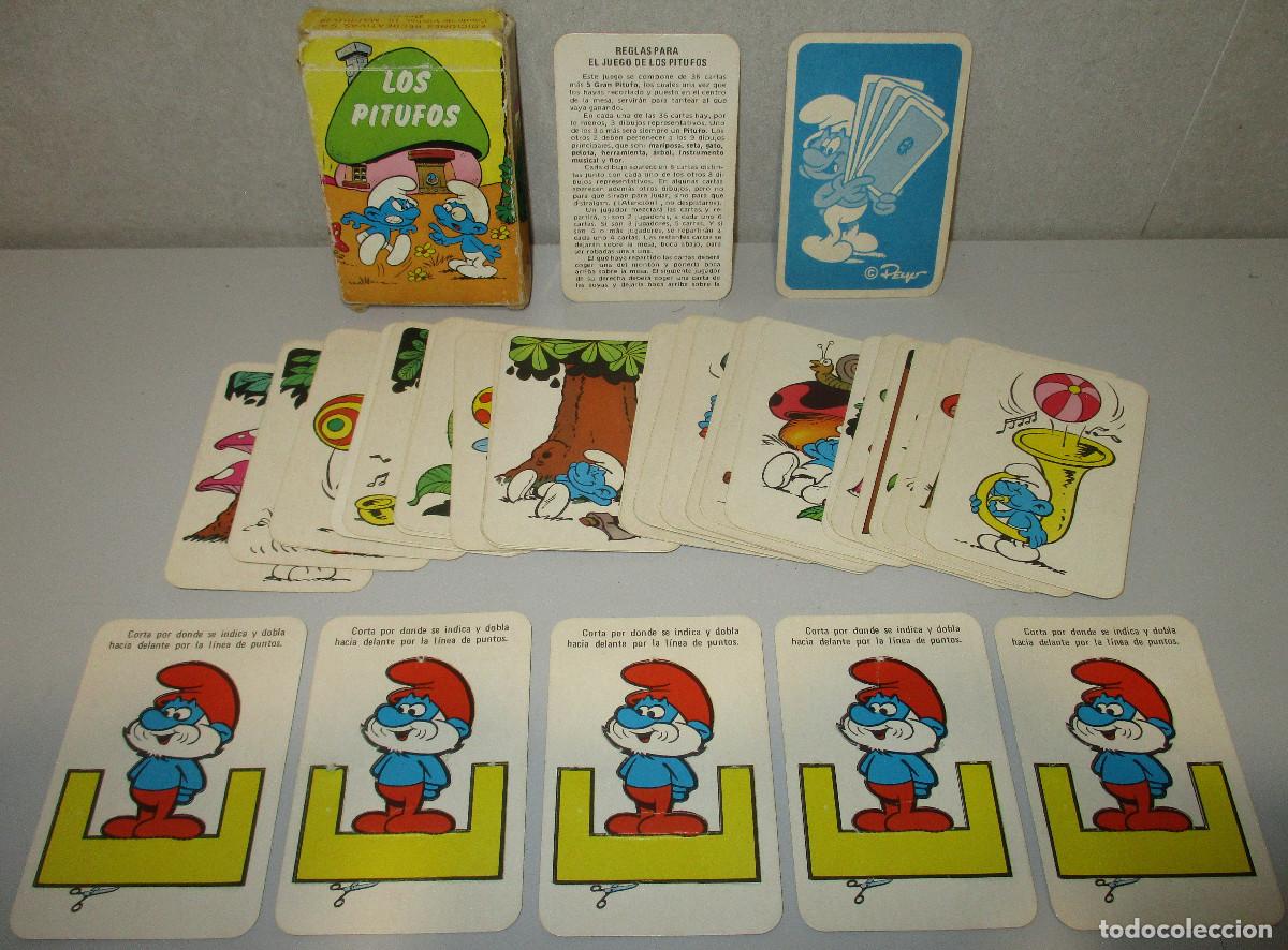 Barajas de cartas: Baraja infantil LOS PITUFOS, Ediciones Recreativas 1980