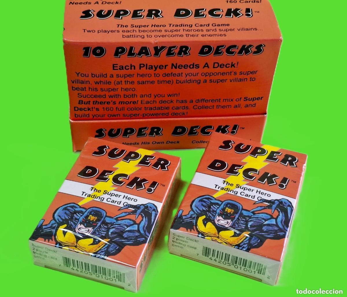Barajas de cartas: SUPER DECK ! - The Super Hero Trading Card Game DOS BARAJAS NUEVAS Y PRECINTADAS